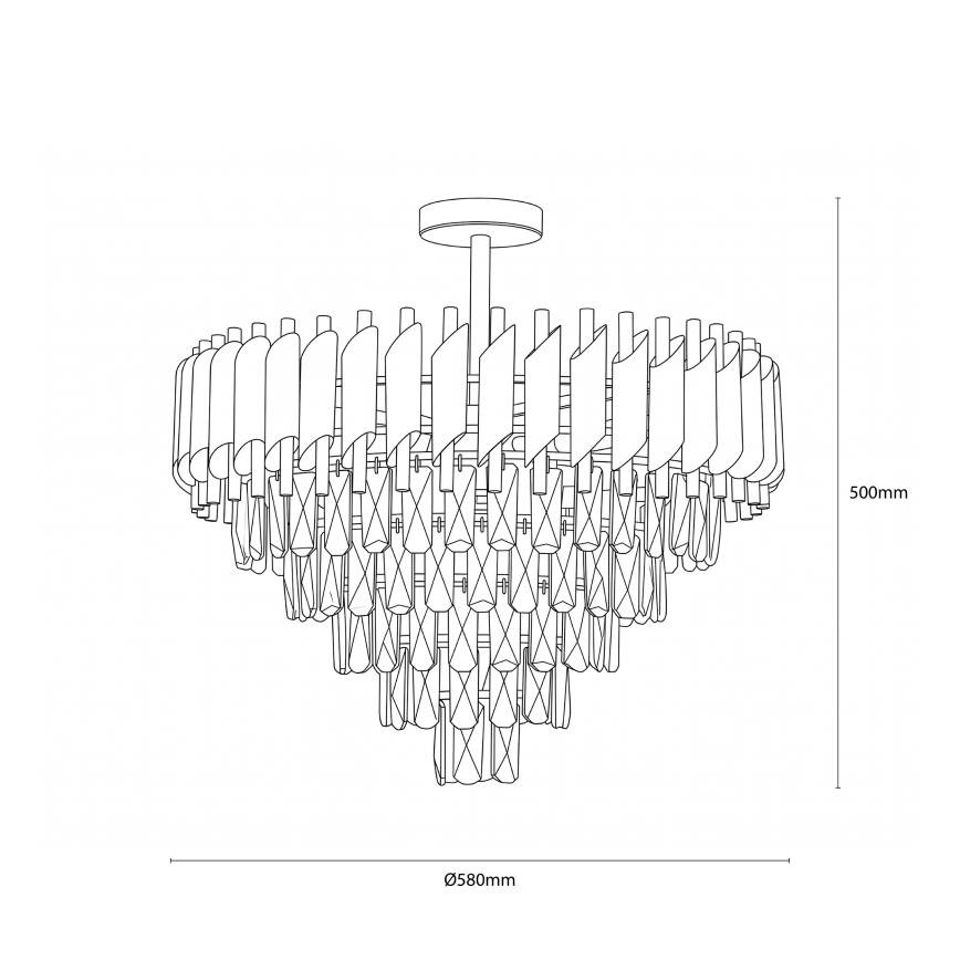 BRILAGI - Plafonnier ECLIPSE 9xE14/10W/230V Ø 58 cm argenté