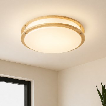 Brilagi - Plafonnier ELARO 4xE27/40W/230V Ø 41 cm, finition bois