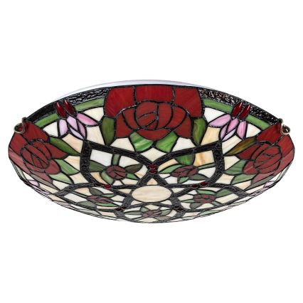 Brilagi - Plafonnier en vitrail de style Tiffany GARLAN 2xE27/60W/230V