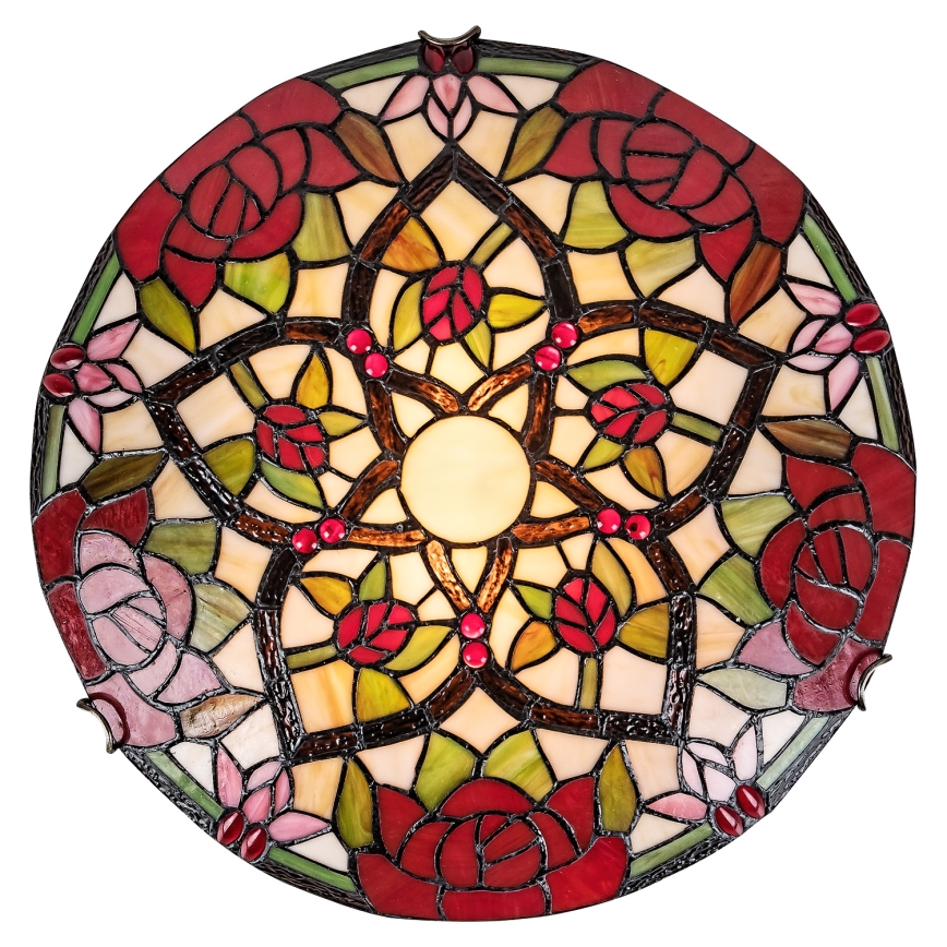 Brilagi - Plafonnier en vitrail de style Tiffany GARLAN 2xE27/60W/230V