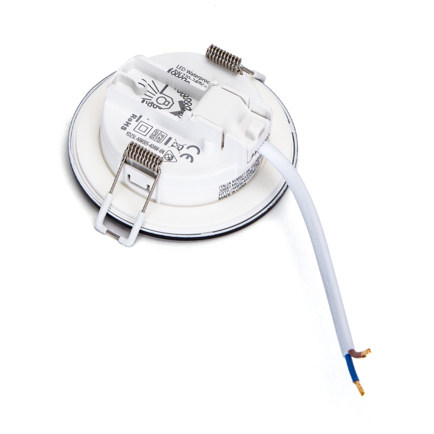 Brilagi - Plafonnier encastré LED pour salle de bains, 4,8 W/230 V, 3000 K, noir, IP65