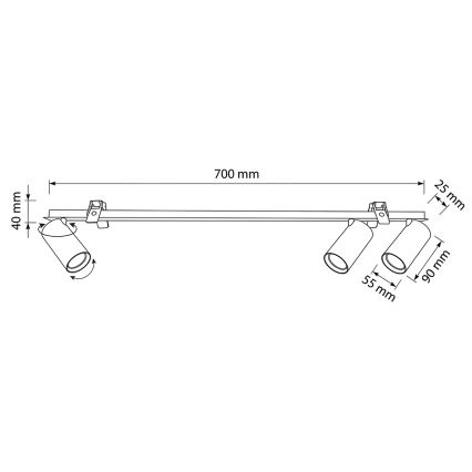 Brilagi - Plafonnier encastré SELE 3xGU10/30W/230V blanc