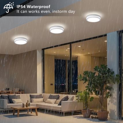 Brilagi - Plafonnier extérieur LED BENE LED/24W/230V Ø 26 cm blanc IP54