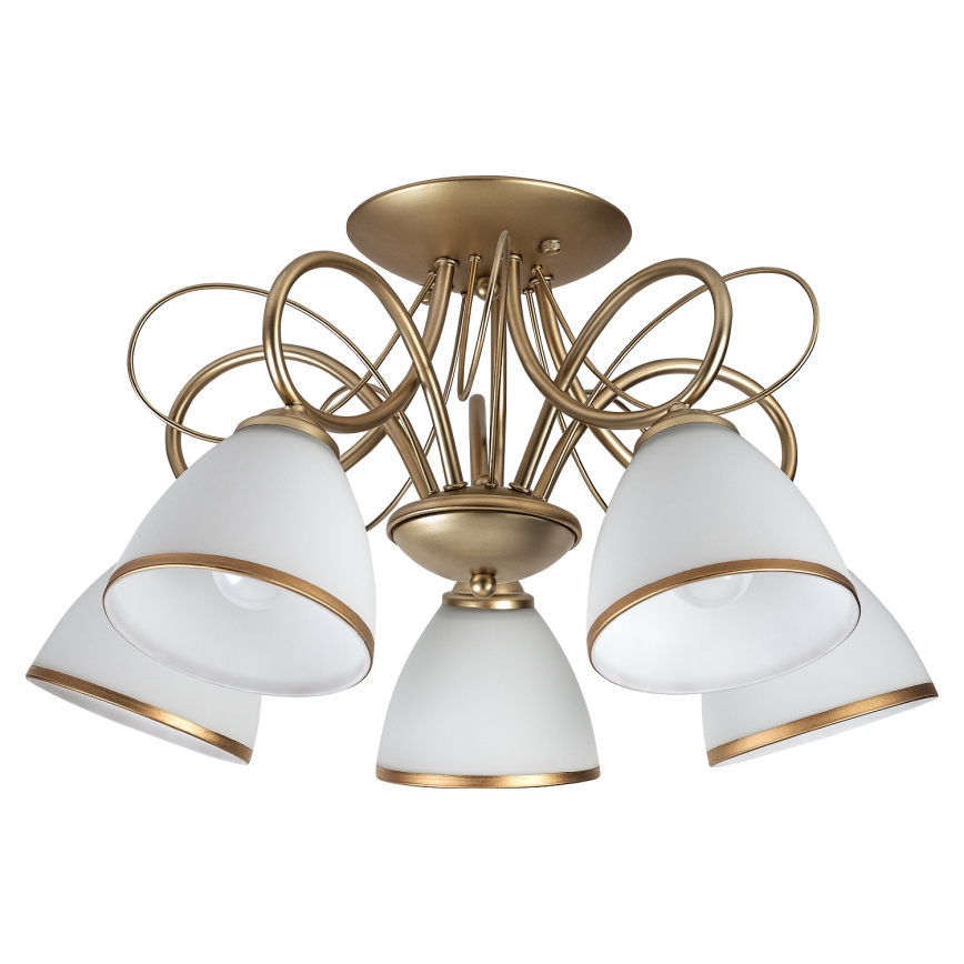 Brilagi - Plafonnier FRED à montage en surface 5xE27/60W/230V Ø59 cm doré