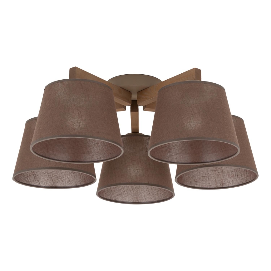 Brilagi - Plafonnier LATTE SABIA 5xE27/15W/230V pin/marron