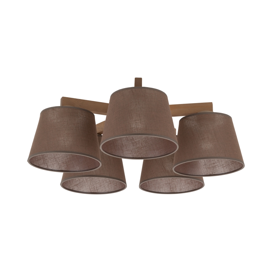 Brilagi - Plafonnier LATTE SABIA 5xE27/15W/230V pin/marron