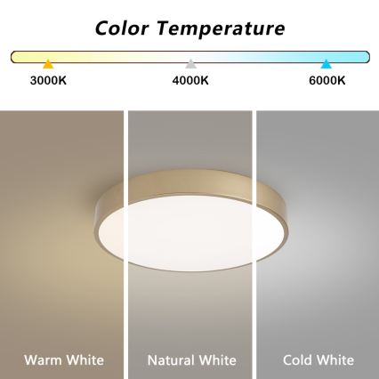 Brilagi - Plafonnier LED à intensité variable POOL LED/48W/230V 3000-6000K Ø 40 cm doré + télécommande