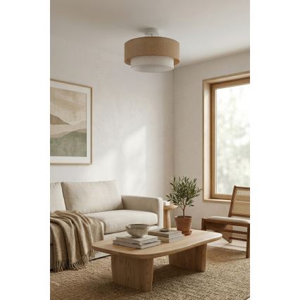 Brilagi - Plafonnier LED affleurant BOHO ECO 1xE27/10W/230V Ø 40 cm beige/crème