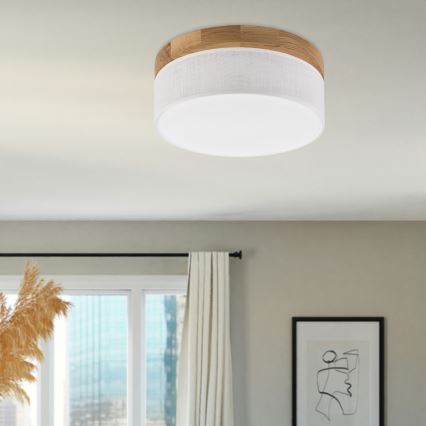 Brilagi - Plafonnier LED BELLADONNA LED/20W/230V Ø 30 cm blanc/chêne