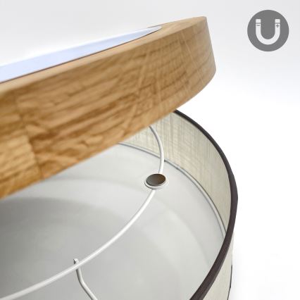 Brilagi - Plafonnier LED BELLADONNA LED/36W/230V Ø 40 cm crème/chêne