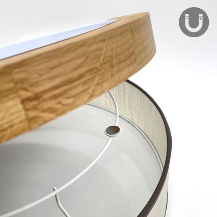 Brilagi - Plafonnier LED BELLADONNA LED/36W/230V, Ø 50 cm crème/chêne
