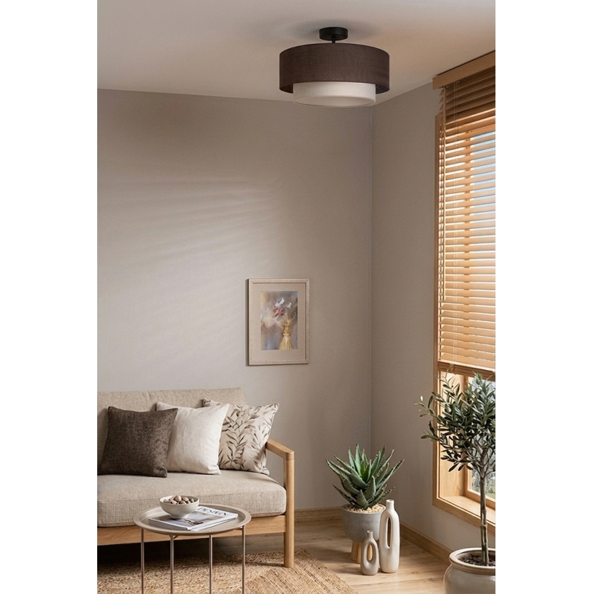 Brilagi - Plafonnier LED BOHO ECO 1xE27/10W/230V Ø 40 cm marron/crème
