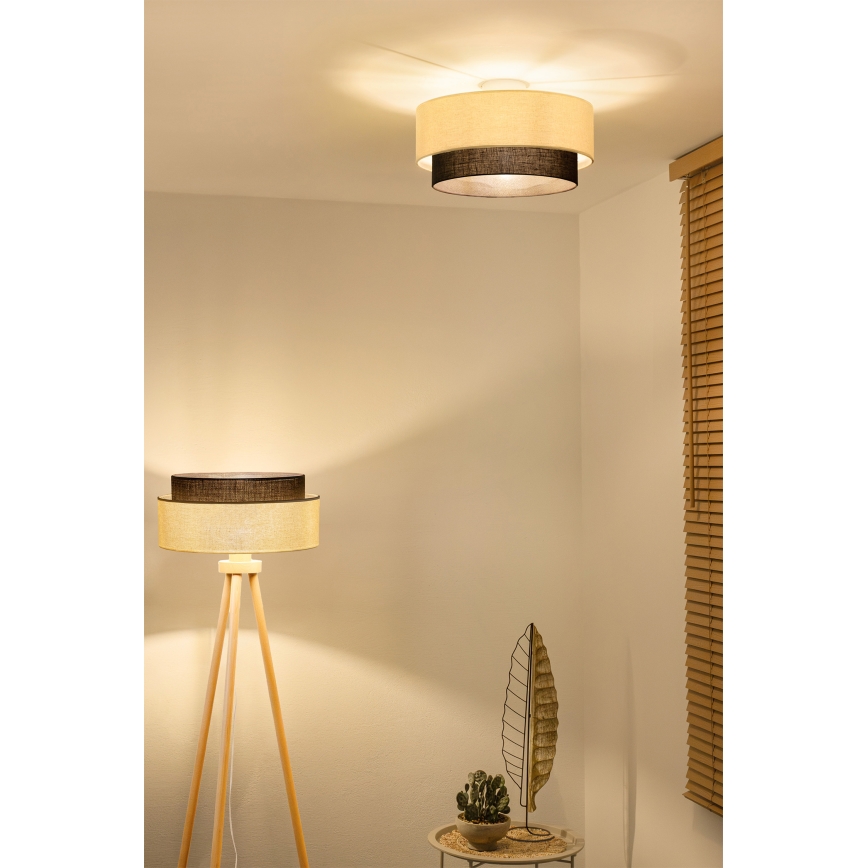 Brilagi - Plafonnier LED BOHO STYLE 1xE27/15W/230V Ø 40 cm crème/marron