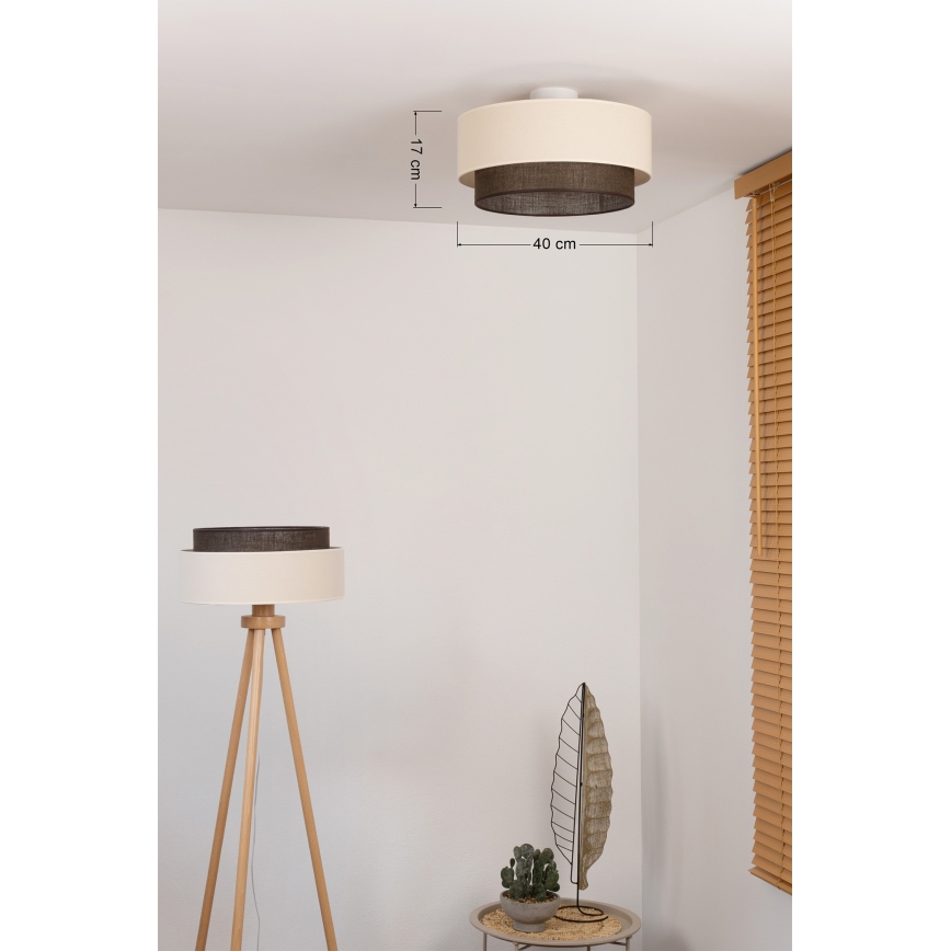 Brilagi - Plafonnier LED BOHO STYLE 1xE27/15W/230V Ø 40 cm crème/marron