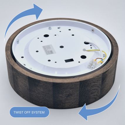 Brilagi - Plafonnier LED CARVALHO 1xE27/15W/230V finition chêne-noyer Ø 27 cm