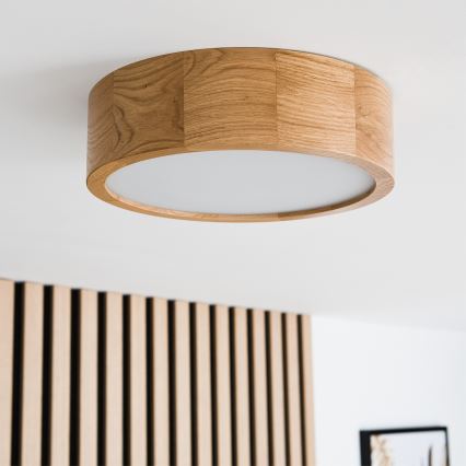 Brilagi - Plafonnier LED CARVALHO 1xE27/60W/230V chêne d. 27,5 cm