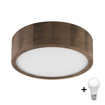 Brilagi - Plafonnier LED CARVALHO 1xE27/60W/230V chêne noyer d. 27 cm