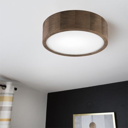 Brilagi - Plafonnier LED CARVALHO 1xE27/60W/230V chêne noyer d. 27 cm