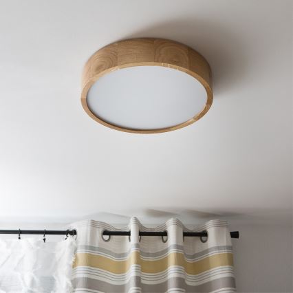 Brilagi - Plafonnier LED CARVALHO 2xE27/60W/230V chêne d. 37,5 cm