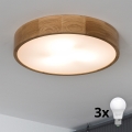 BRILAGI - Plafonnier LED CARVALHO 3x E27/15 W/230 V chêne Ø 47,5 cm