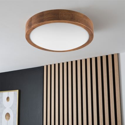Brilagi - Plafonnier LED CARVALHO SLIM 1xE27/60W/230V chêne cerise d. 27 cm