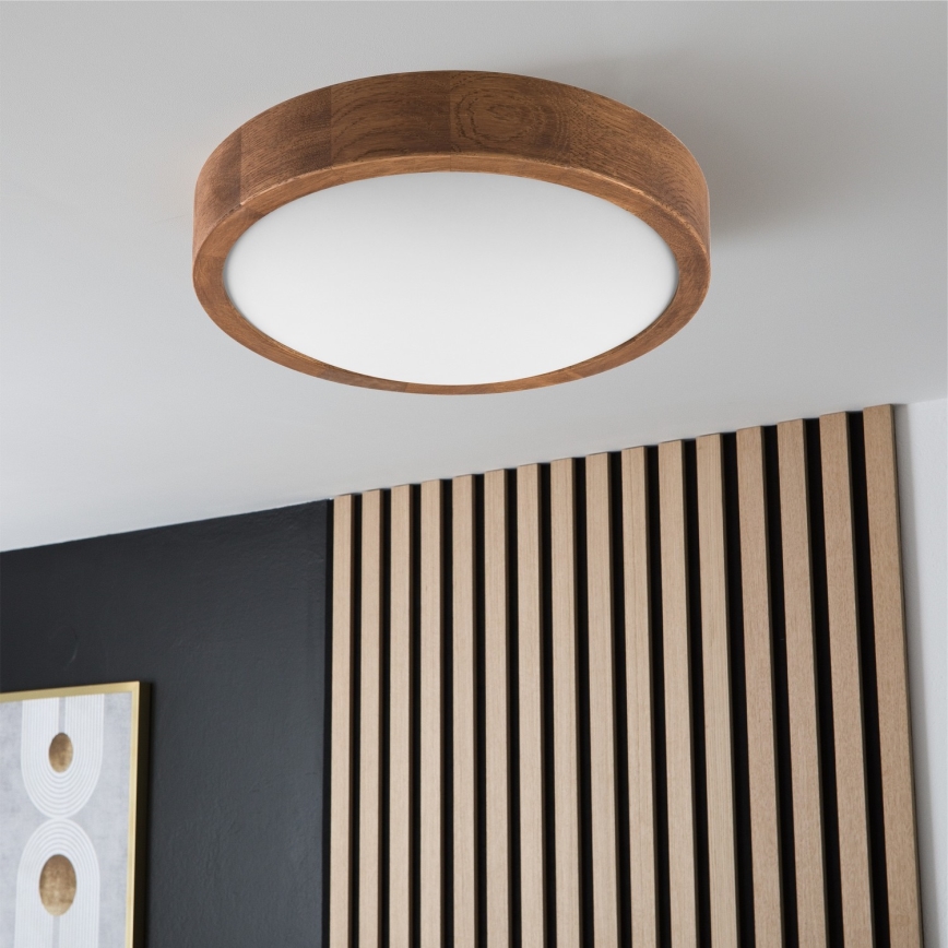 Brilagi - Plafonnier LED CARVALHO SLIM 1xE27/60W/230V chêne cerise d. 27 cm