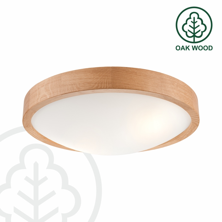 Brilagi - Plafonnier LED CARVALHO SLIM 2xE27/15W/230V chêne Ø 37 cm