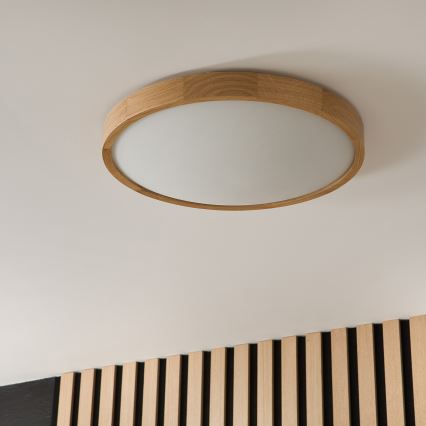 Brilagi - Plafonnier LED CARVALHO SLIM 3xE27/15W/230V chêne Ø 47 cm