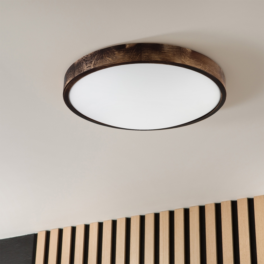 Brilagi - Plafonnier LED CARVALHO SLIM SMOKEY LED/36W/230V chêne Ø 47,5 cm