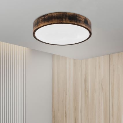Brilagi - Plafonnier LED CARVALHO SMOKEY LED/36W/230V chêne Ø 47,5 cm