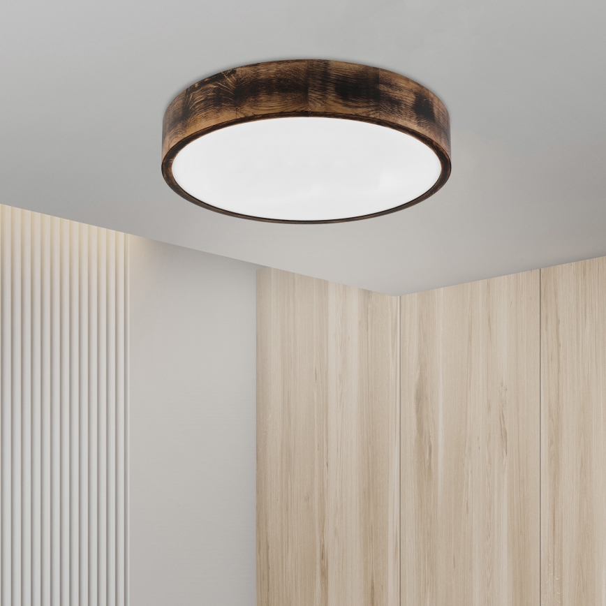 Brilagi - Plafonnier LED CARVALHO SMOKEY LED/36W/230V chêne Ø 47,5 cm
