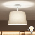 Brilagi - Plafonnier LED CERIA 1xE27/60W/230V Ø 30 cm blanc/gris