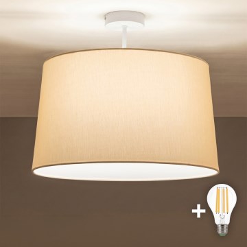 Brilagi - Plafonnier LED CERIA 1xE27/60W/230V Ø 45 cm blanc/beige