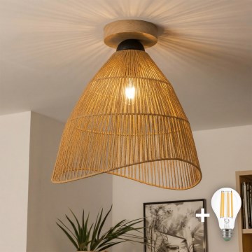 Brilagi - Plafonnier LED CERIA BOHO 1xE27/40W/230V Ø 50 cm marron/chêne