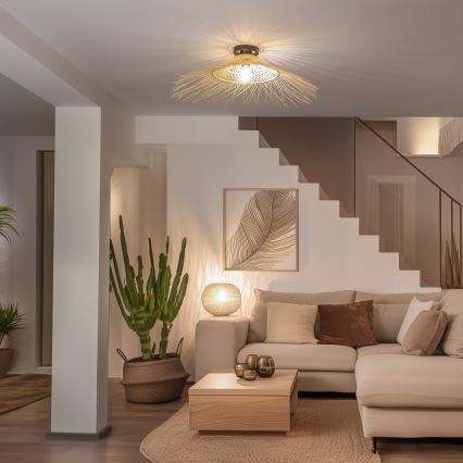 Brilagi - Plafonnier LED CERIA BOHO 1xE27/40W/230V Ø 70 cm bambou