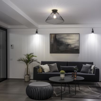 Brilagi - Plafonnier LED CERIA WIRE 1xE27/40W/230V Ø 45 cm noir