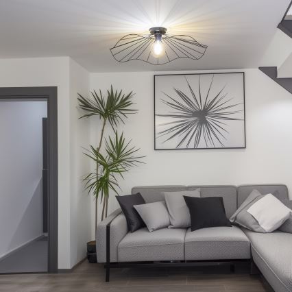 Brilagi - Plafonnier LED CERIA WIRE 1xE27/40W/230V Ø 80 cm noir