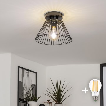Brilagi - Plafonnier LED CERIA WIRE à montage en saillie 1xE27/40W/230V Ø 30 cm noir