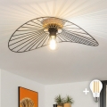 Brilagi - plafonnier LED CERIA WIRE à montage en surface 1xE27/40W/230V 40x56 cm noir/chêne