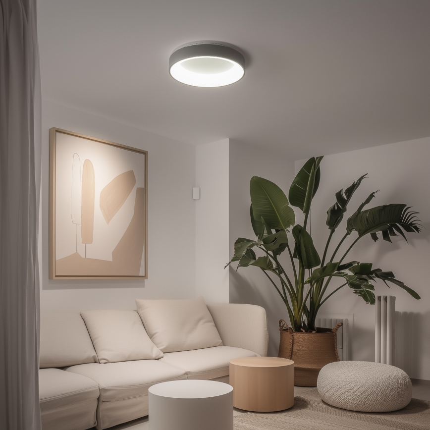 Brilagi - Plafonnier LED dimmable FALCON LED/40W/230V 3000–6500K Ø 45 cm gris + télécommande