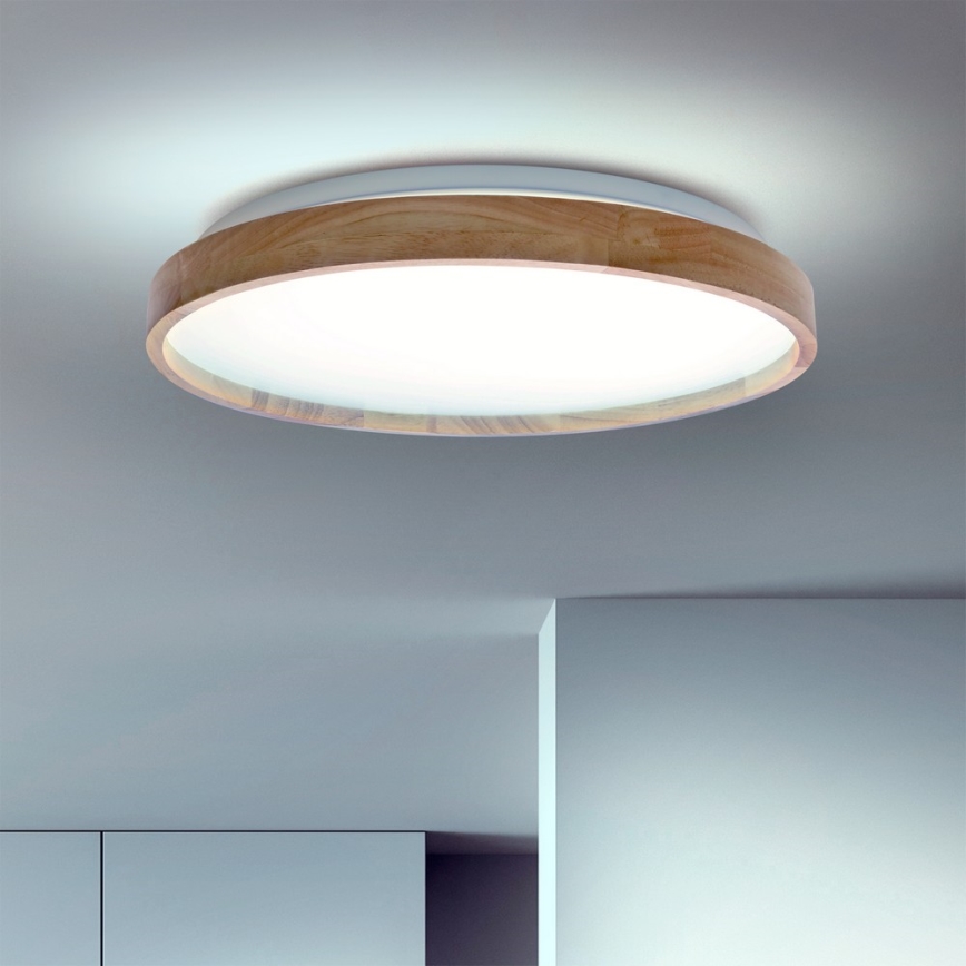 Brilagi - Plafonnier LED dimmable ALSON LED/48W/230V 3000-6500K chêne Ø 39,5 cm + télécommande
