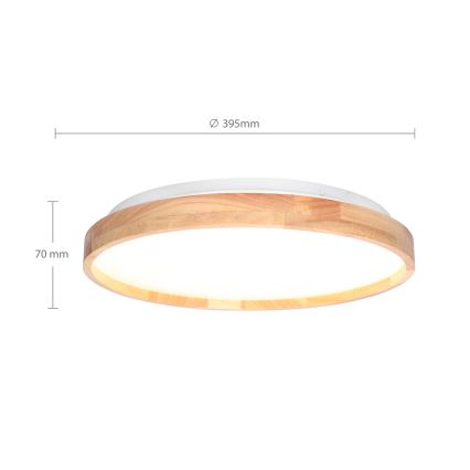 Brilagi - Plafonnier LED dimmable ALSON LED/48W/230V 3000-6500K chêne Ø 39,5 cm + télécommande