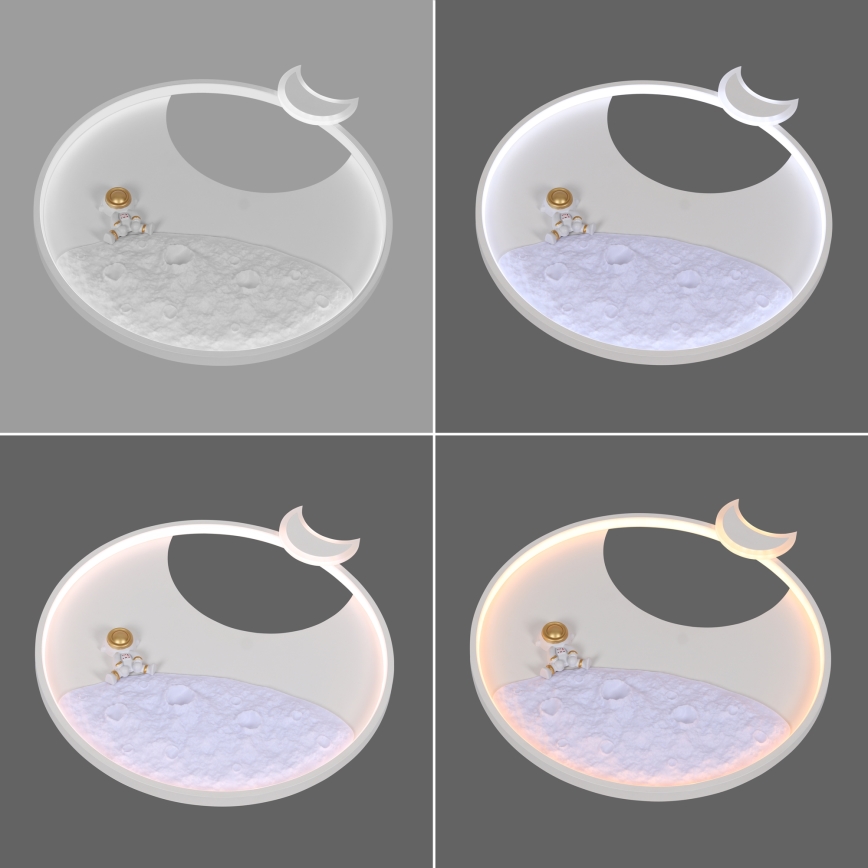 Brilagi - Plafonnier LED à intensité variable ASTRO LED/20W/230V Ø 50 cm 3000-6000K astronaut + télécommande