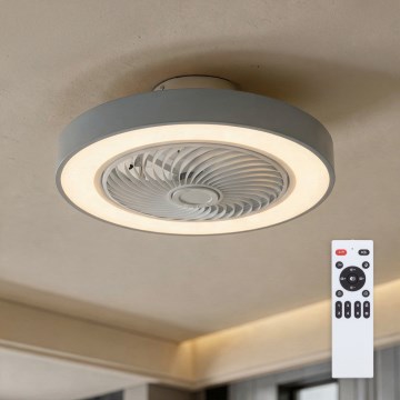 Brilagi - Plafonnier LED dimmable avec ventilateur LED/38W/230V 3000-6500K Ø 50 cm gris + télécommande