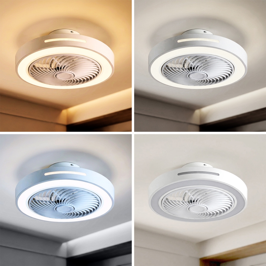 Brilagi - Plafonnier LED dimmable avec ventilateur LED/38W/230V 3000-6500K Ø 46 cm blanc + télécommande