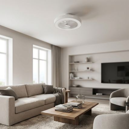 Brilagi - Plafonnier LED dimmable avec ventilateur LED/38W/230V 3000-6500K Ø 46 cm blanc + télécommande