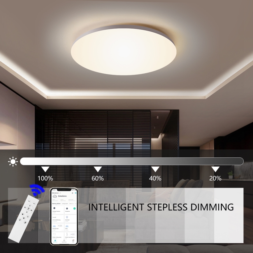 Brilagi - Plafonnier LED dimmable SMART LED/24W/230V Ø 38 cm 3000–6000K Wi‑Fi Tuya Beacon + télécommande