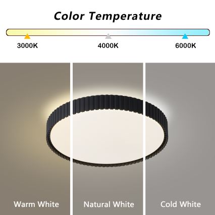 Brilagi - Plafonnier LED dimmable CORVO LED/54W/230V 3000-6000K noir Ø 40 cm + télécommande