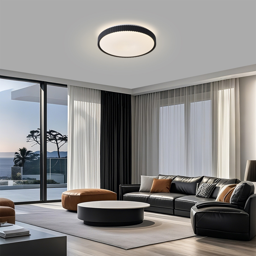 Brilagi - Plafonnier LED dimmable CORVO LED/72W/230V 3000-6000K noir diam. 50 cm + télécommande
