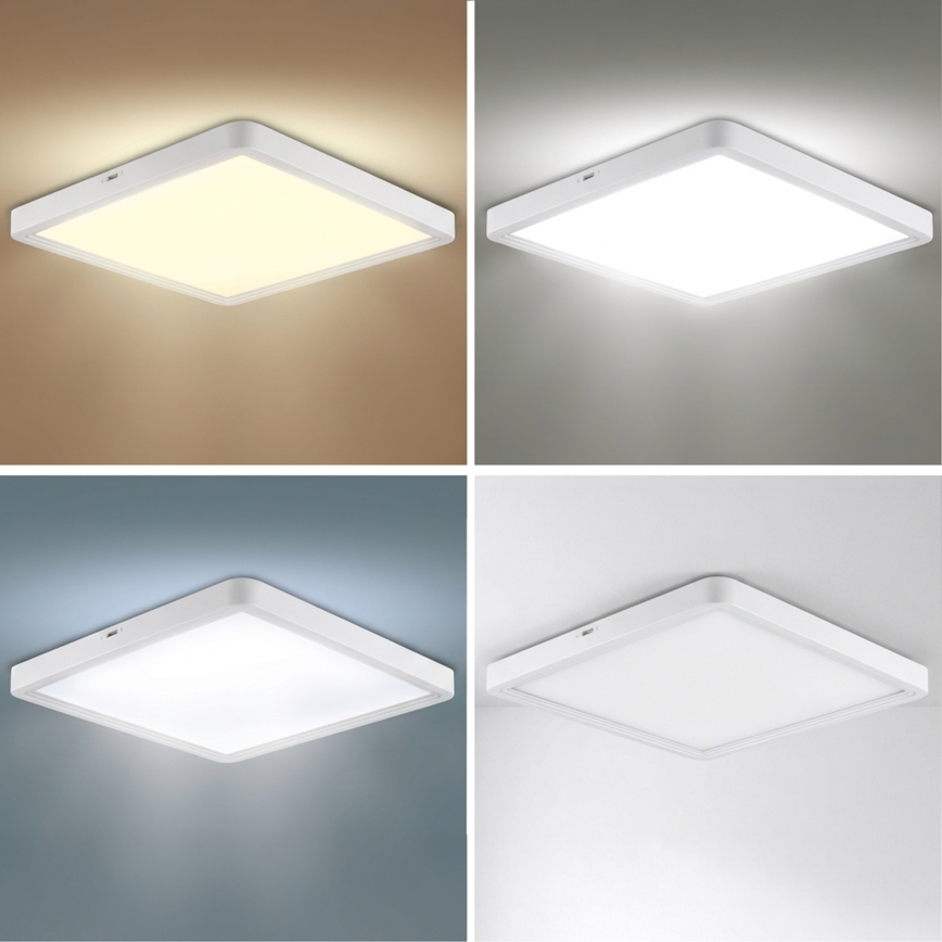 Brilagi - Plafonnier LED dimmable ESTELA SQUARE LED/36W/230V 3000-6500K 31x31 cm blanc + télécommande